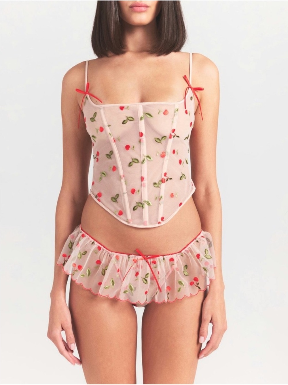 Skims tulle small primrose cherry set